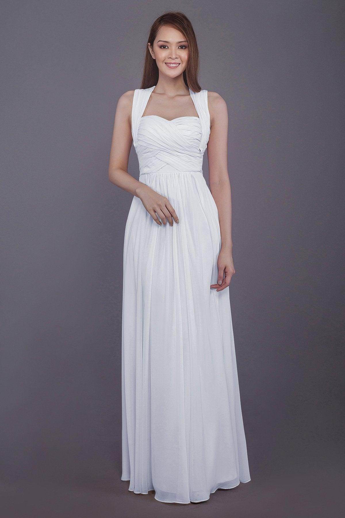 Sheath-Column Floor Length Chiffon Bridesmaid Dress PR3585