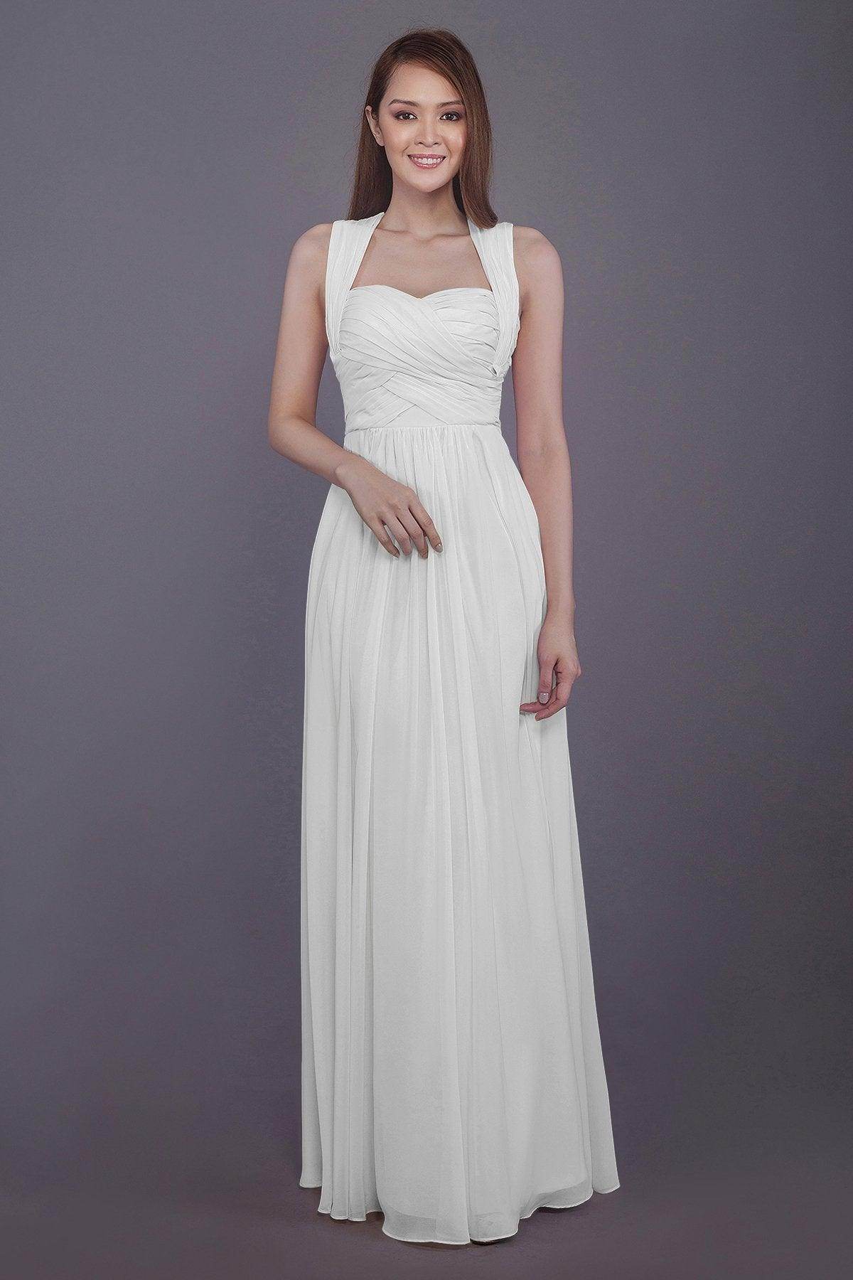 Sheath-Column Floor Length Chiffon Bridesmaid Dress PR3585