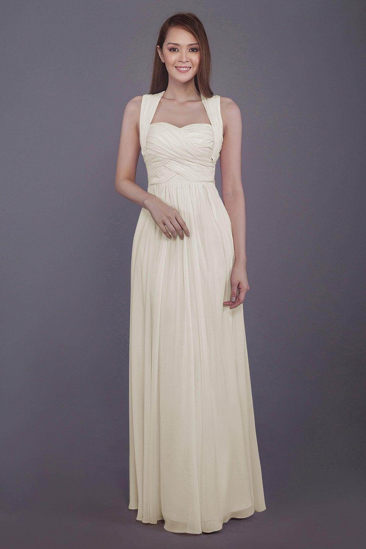 Sheath-Column Floor Length Chiffon Bridesmaid Dress PR3585