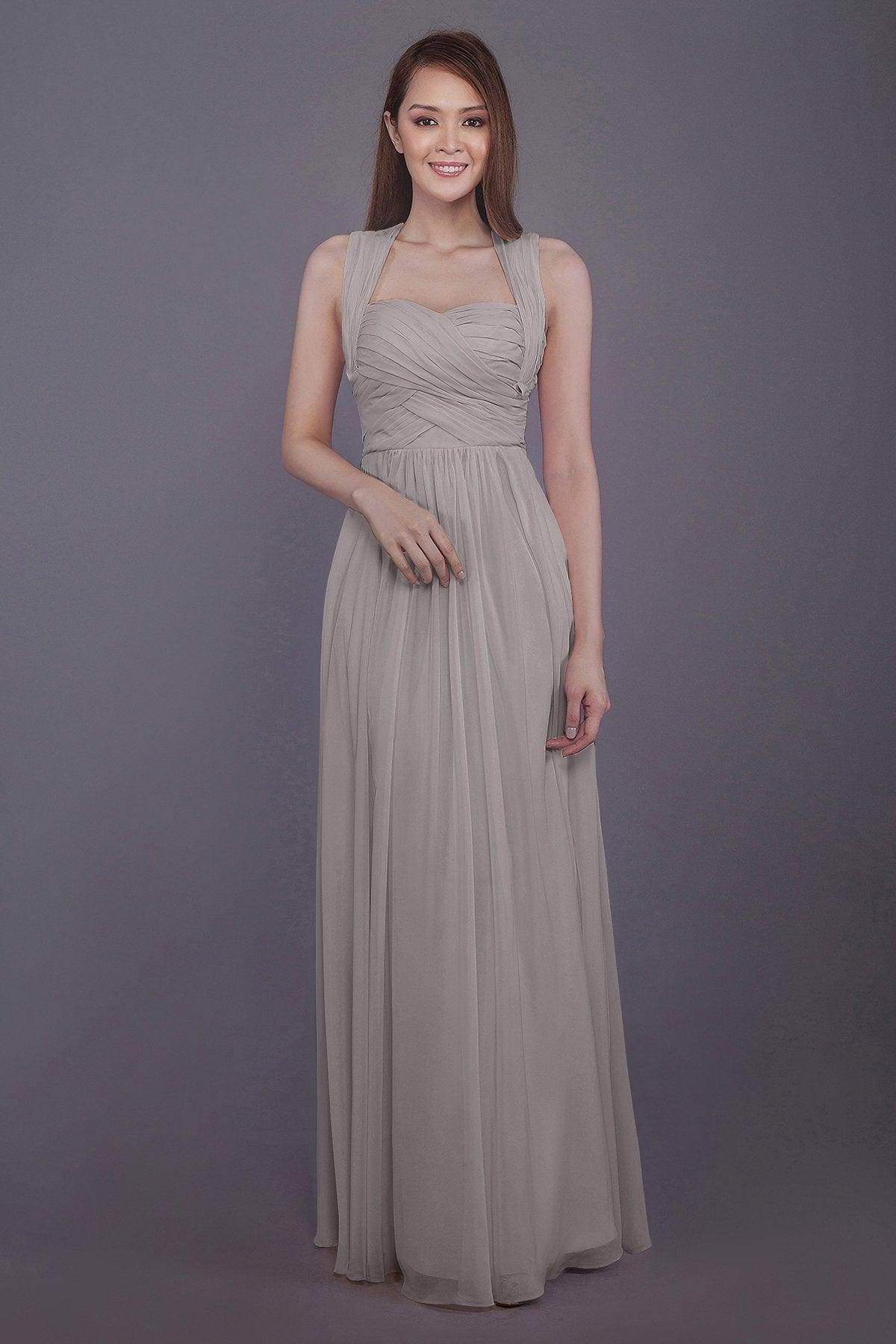 Sheath-Column Floor Length Chiffon Bridesmaid Dress PR3585