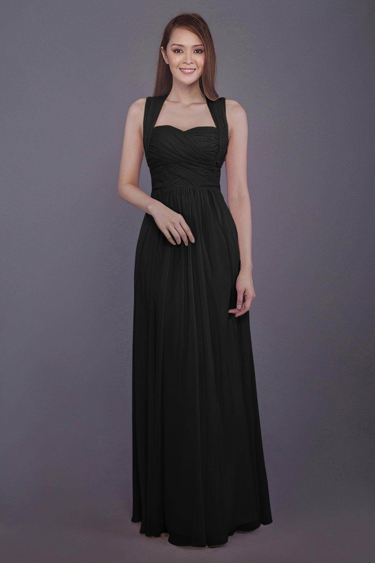 Sheath-Column Floor Length Chiffon Bridesmaid Dress PR3585
