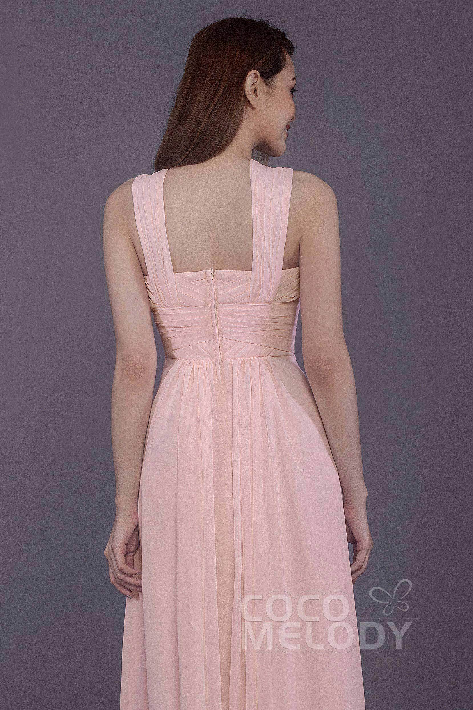 Sheath-Column Floor Length Chiffon Bridesmaid Dress PR3585