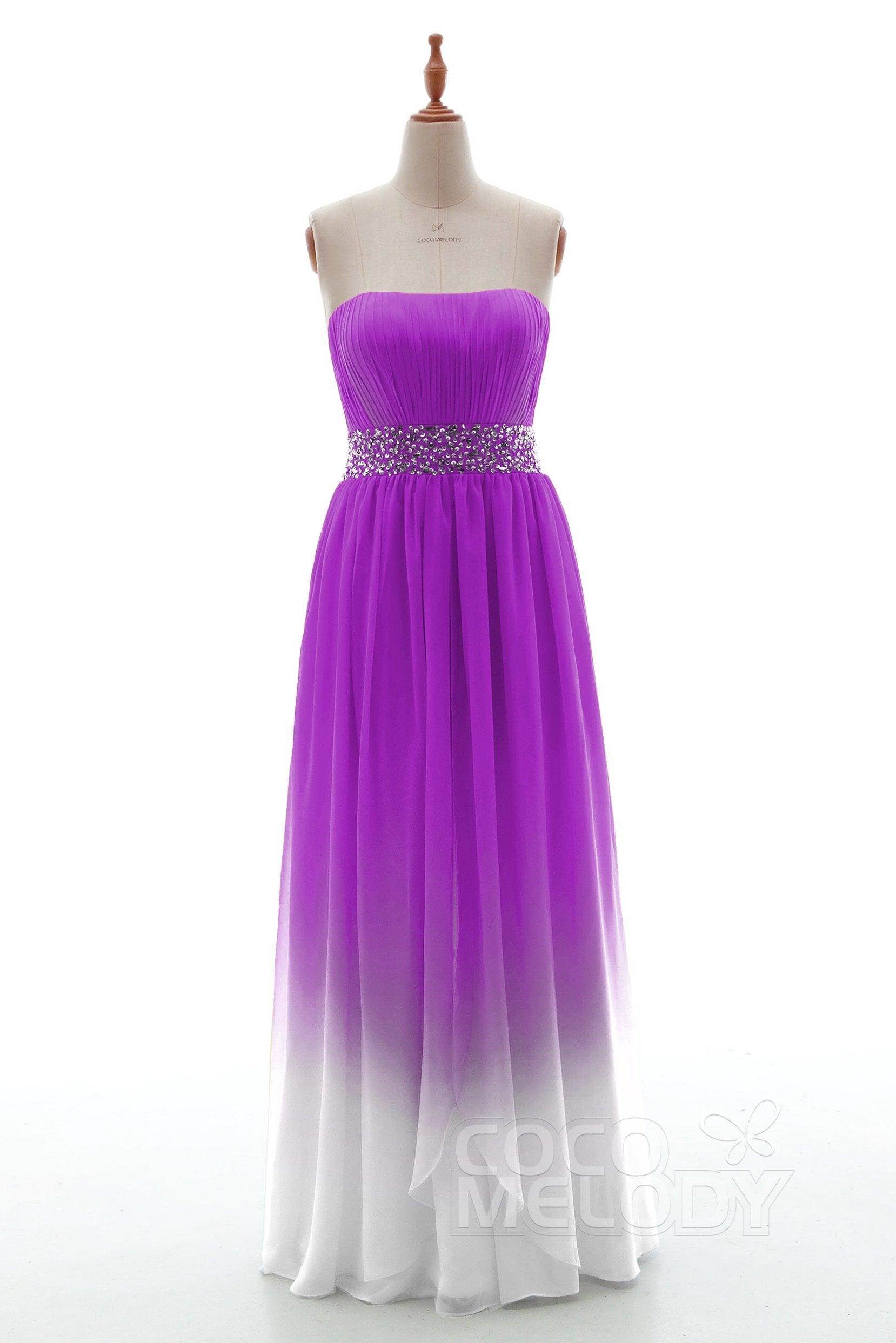 Sheath-Column Floor Length Chiffon Bridesmaid Dress PR3598