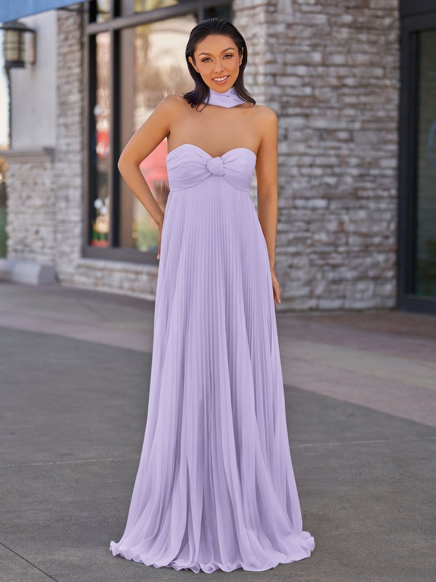 A Line Light Pink Sweetheart Chiffon Long Prom Dress