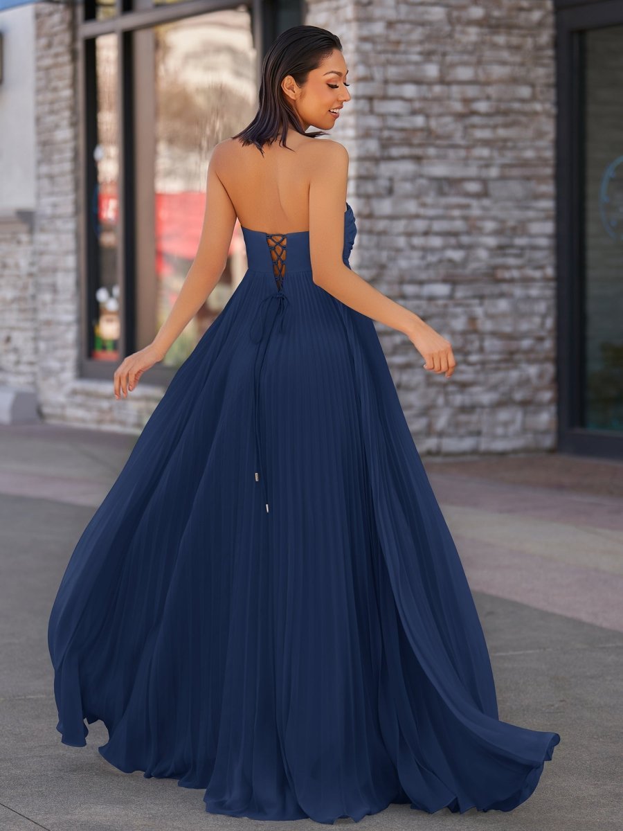 A Line Light Pink Sweetheart Chiffon Long Prom Dress