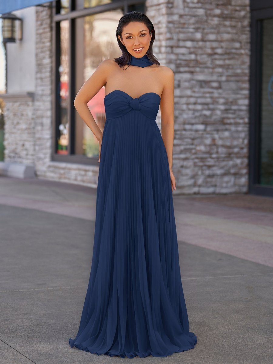 A Line Light Pink Sweetheart Chiffon Long Prom Dress