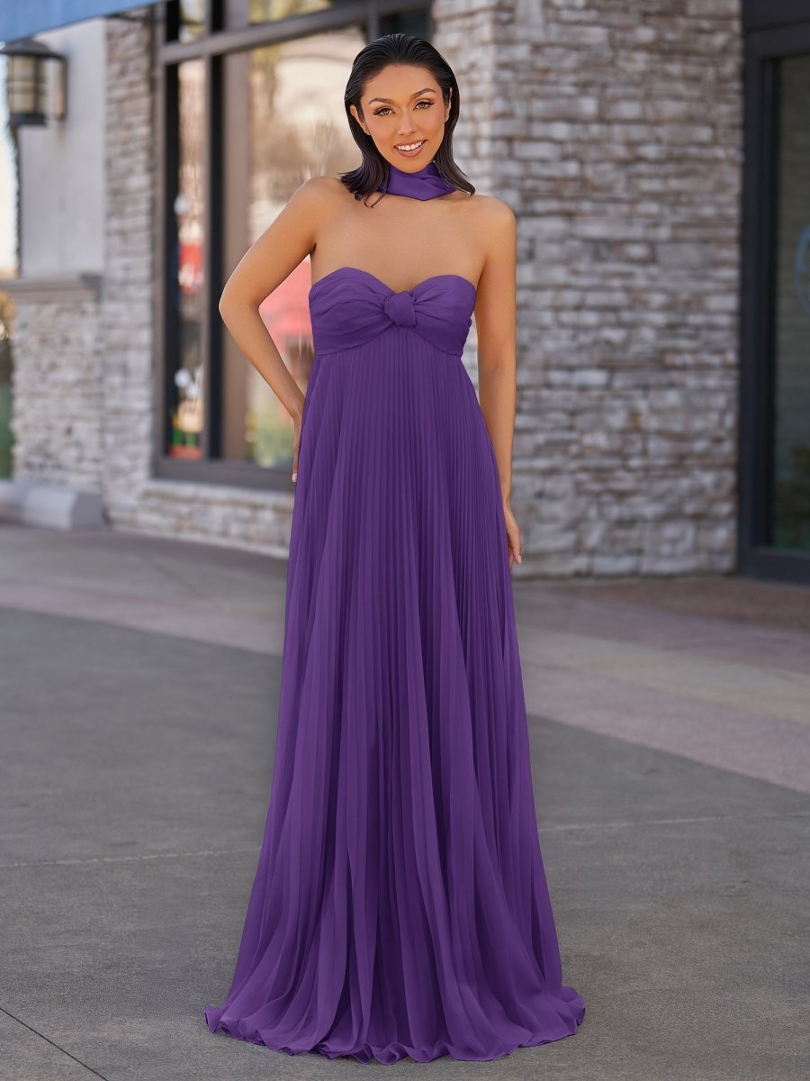 A Line Light Pink Sweetheart Chiffon Long Prom Dress