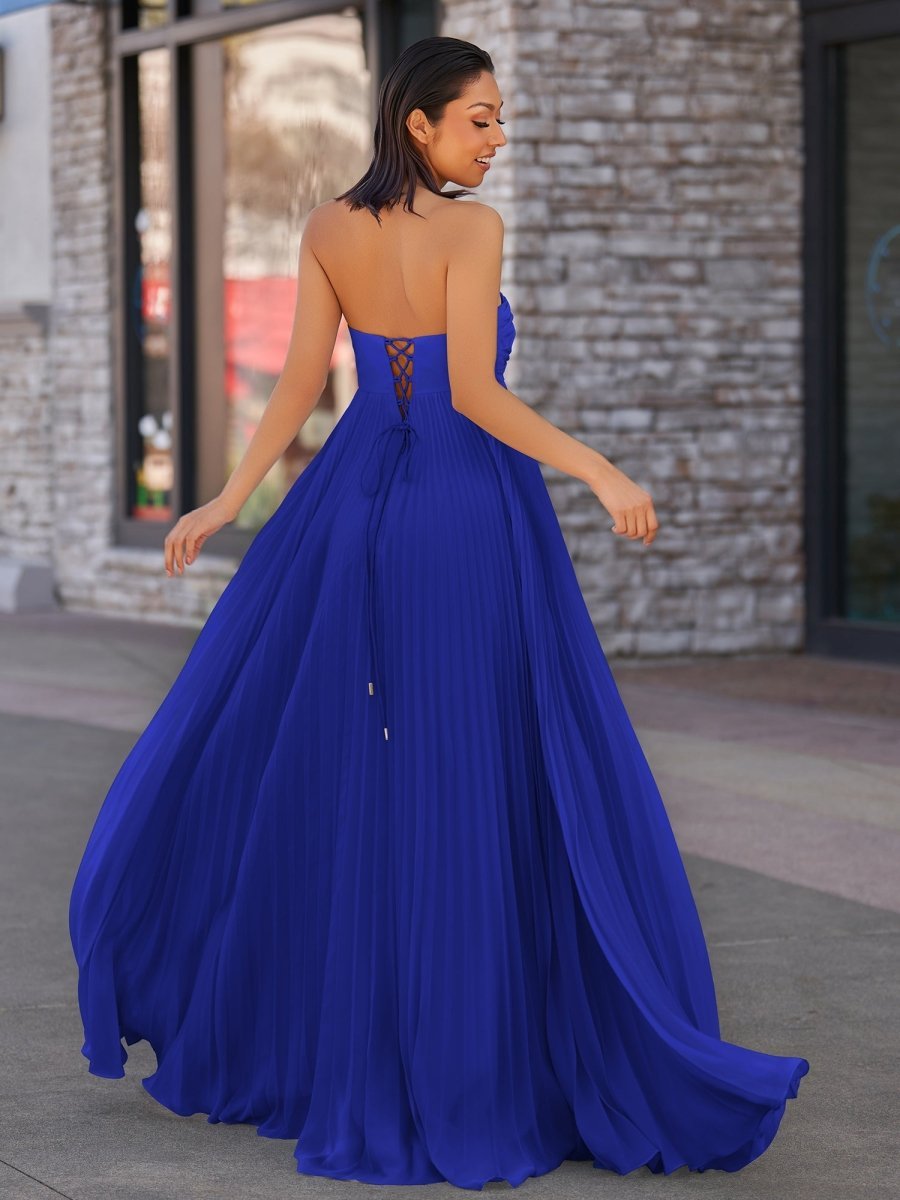 A Line Light Pink Sweetheart Chiffon Long Prom Dress