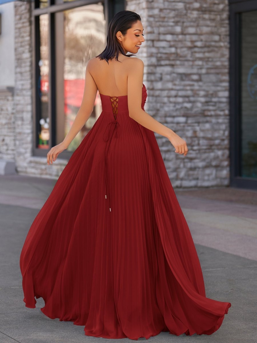 A Line Light Pink Sweetheart Chiffon Long Prom Dress