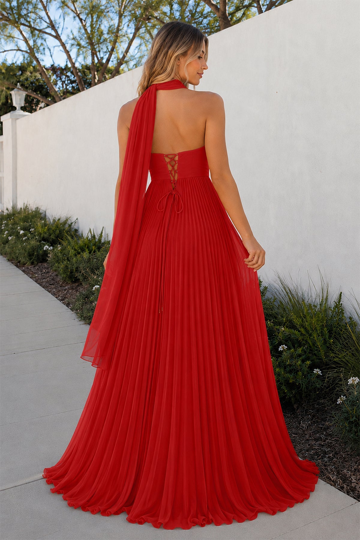 A Line Light Pink Sweetheart Chiffon Long Prom Dress