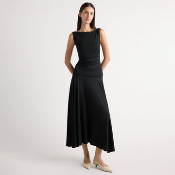Tamsin Ruched Drop-Waist Maxi Dress