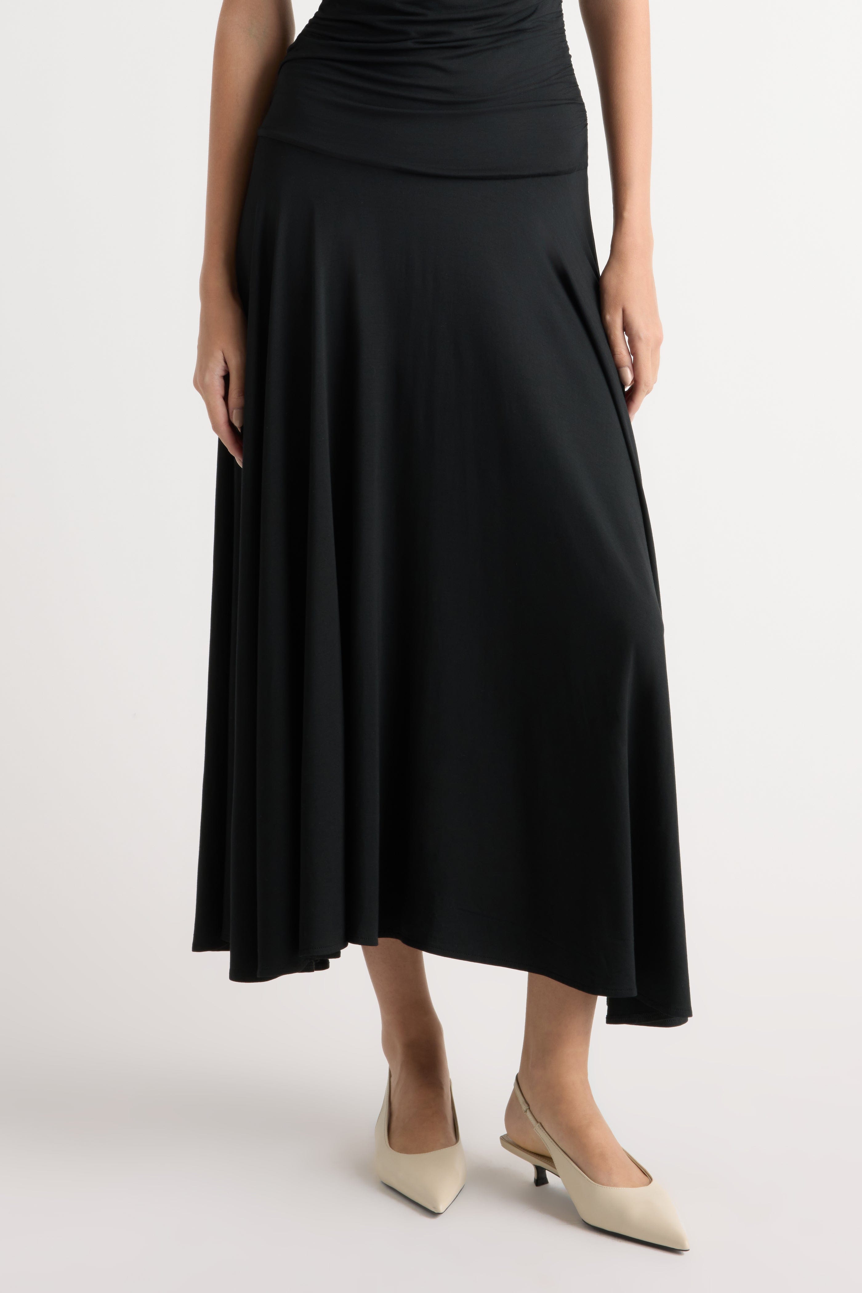 Tamsin Ruched Drop-Waist Maxi Dress
