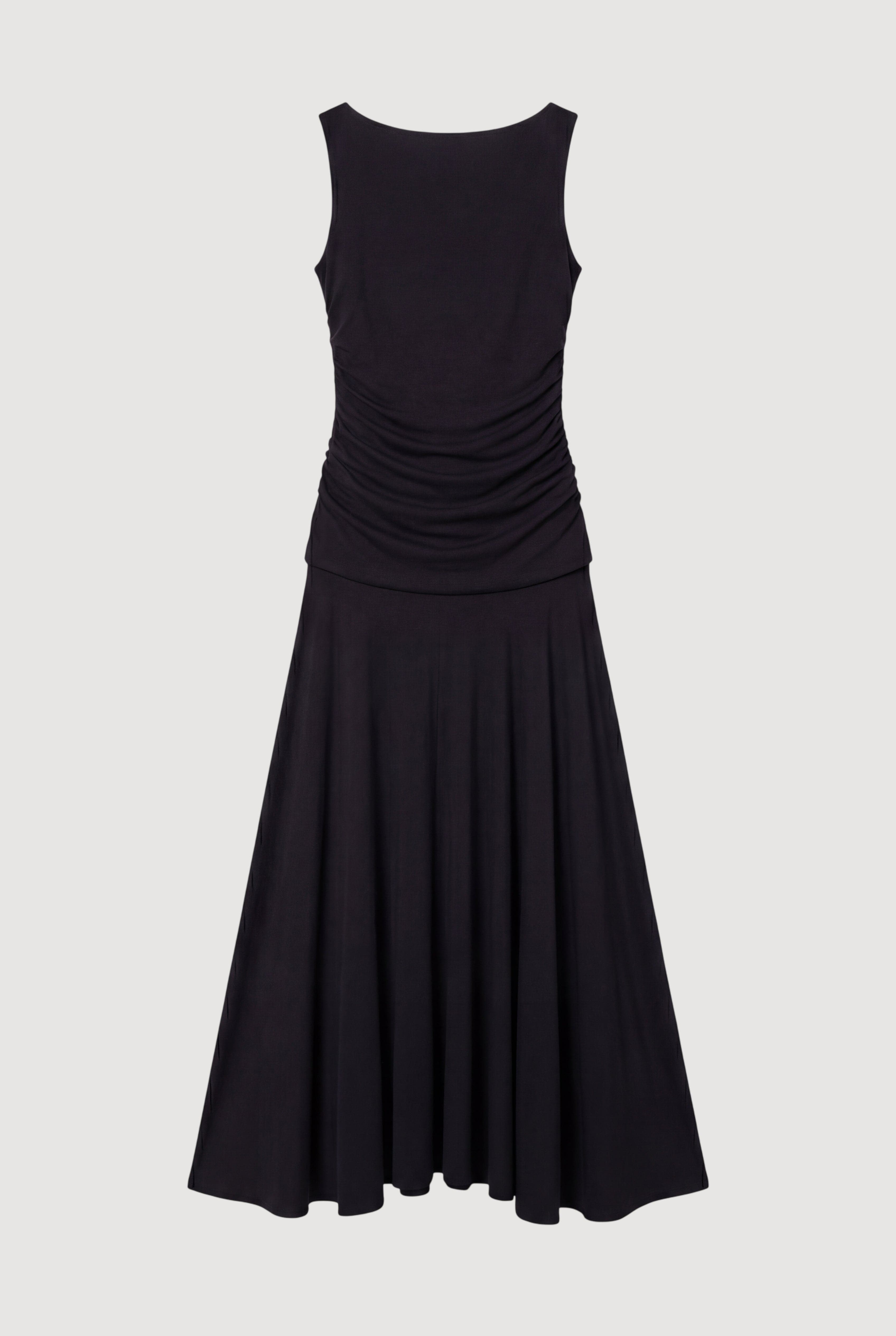 Tamsin Ruched Drop-Waist Maxi Dress