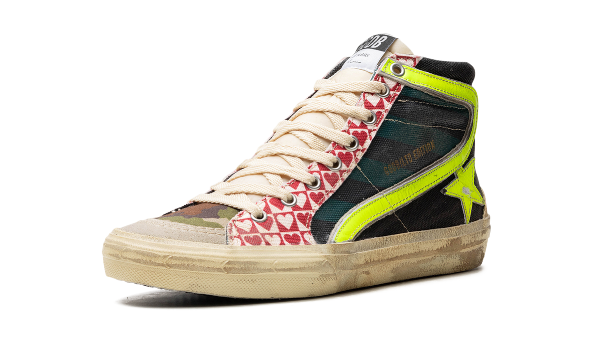 SLIDE CANVAS UPPER SUEDE AND GABARDINE TOE NYLON TONGUE LEATHER STAR AND WAVE BLACK GREEN ICE YELLOW GMF00508.F004407.50772